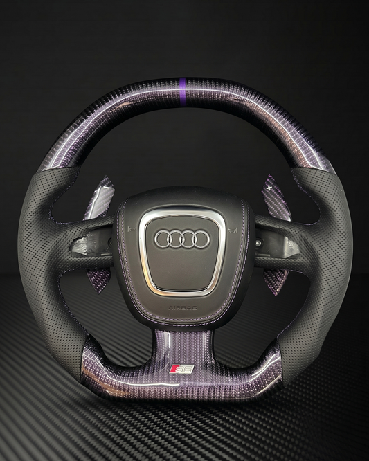 2006-2011 Audi B7/B8 A/S/RS 3/4/5 3-spoke Carbon Fiber Steering Wheel