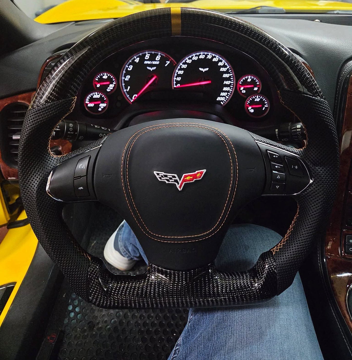 2006-2013 C6 Chevrolet Corvette Carbon Fiber Steering Wheel